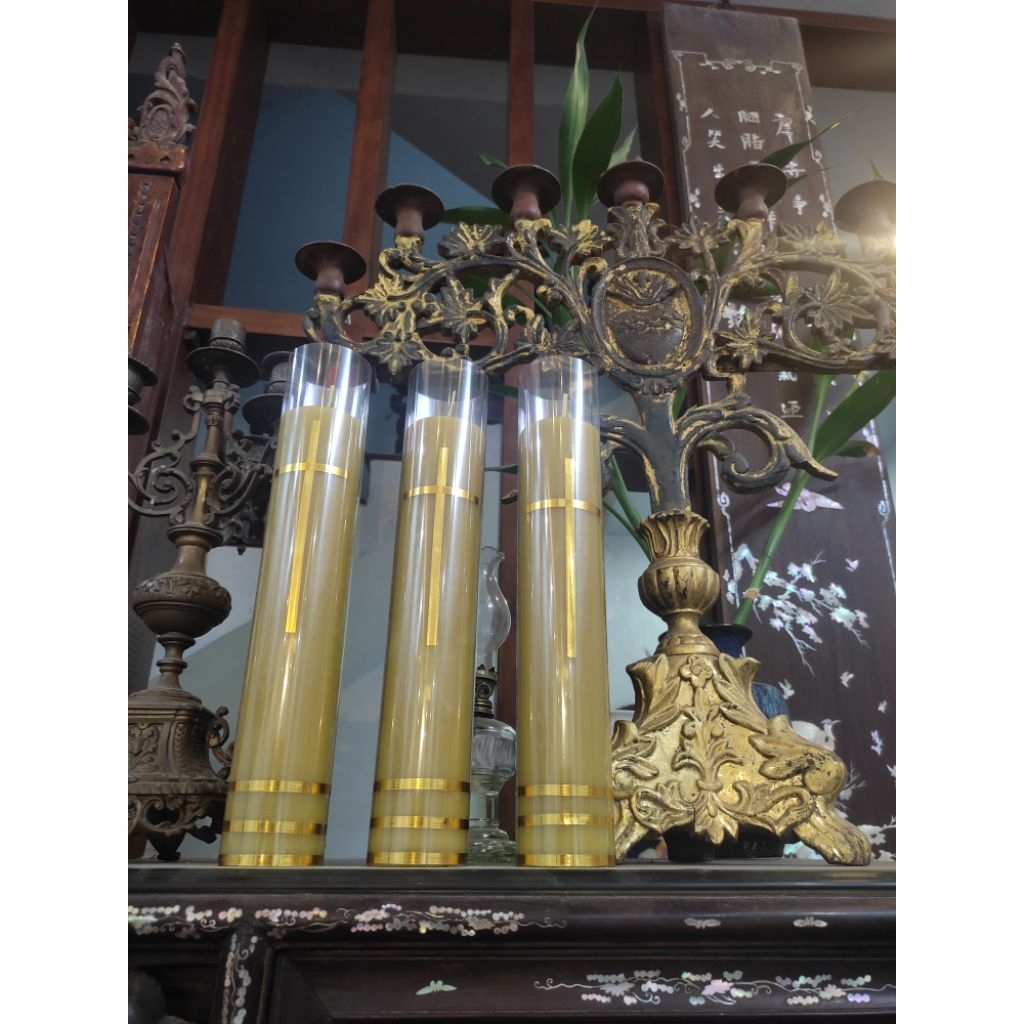 Bee Light - Nến Sáp Ong Nguyên Chất 100%, PV Thờ Phụng Công Giáo, Trang Trí Bàn Thờ Cao Cấp. KT: 25cm*5cm*475g*95h cháy