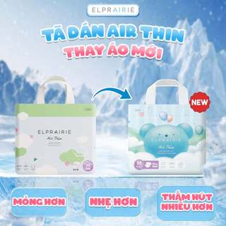 [LIVE KOL] Tã/Bỉm Dán ELPRAIRIE Air Thin Nội Địa Hàn Mỏng Nhẹ, Thấm Hút, Mềm Mại Chống Hăm S34/M30/L26