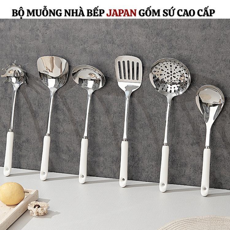 Muôi cơm xẻng chiên rán Japan Inox gốm sứ cao cấp kháng khuẩn hàng nhập bãi Japan chưa sử dụng