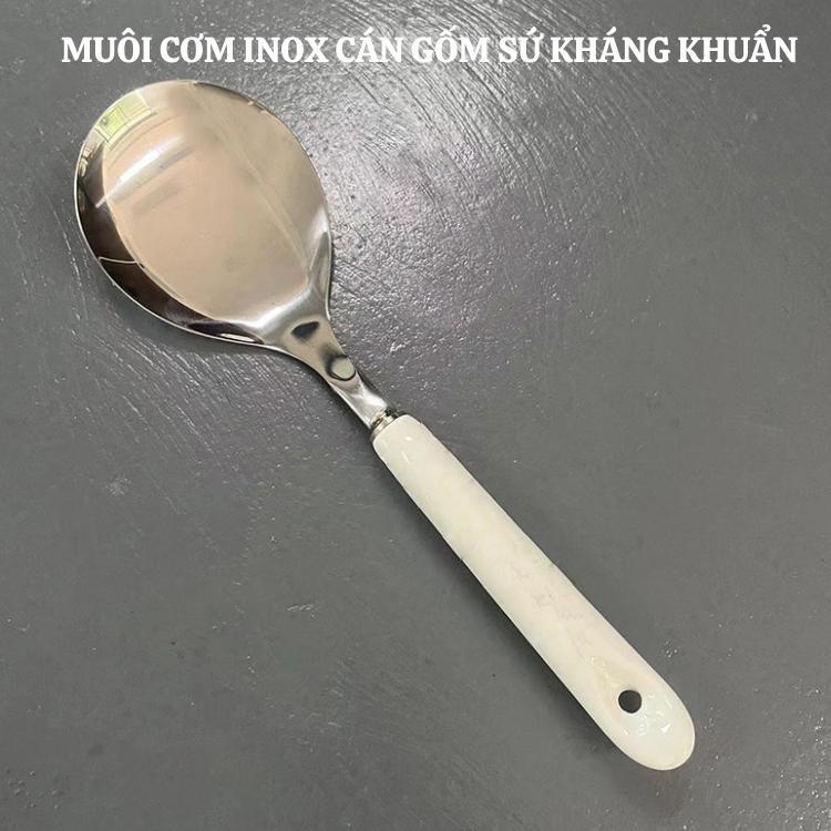 Muôi cơm xẻng chiên rán Japan Inox gốm sứ cao cấp kháng khuẩn hàng nhập bãi Japan chưa sử dụng