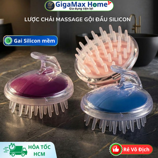 Combo 2 Lược Chải Gội Đầu Silicon Massage Da Đầu – Bông Tắm Silicon Tạo Bọt Đa Năng Hình Thỏ | GigaMax Home