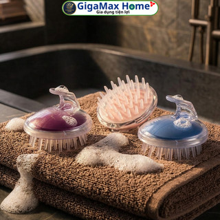 Combo 2 Lược Chải Gội Đầu Silicon Massage Da Đầu – Bông Tắm Silicon Tạo Bọt Đa Năng Hình Thỏ | GigaMax Home