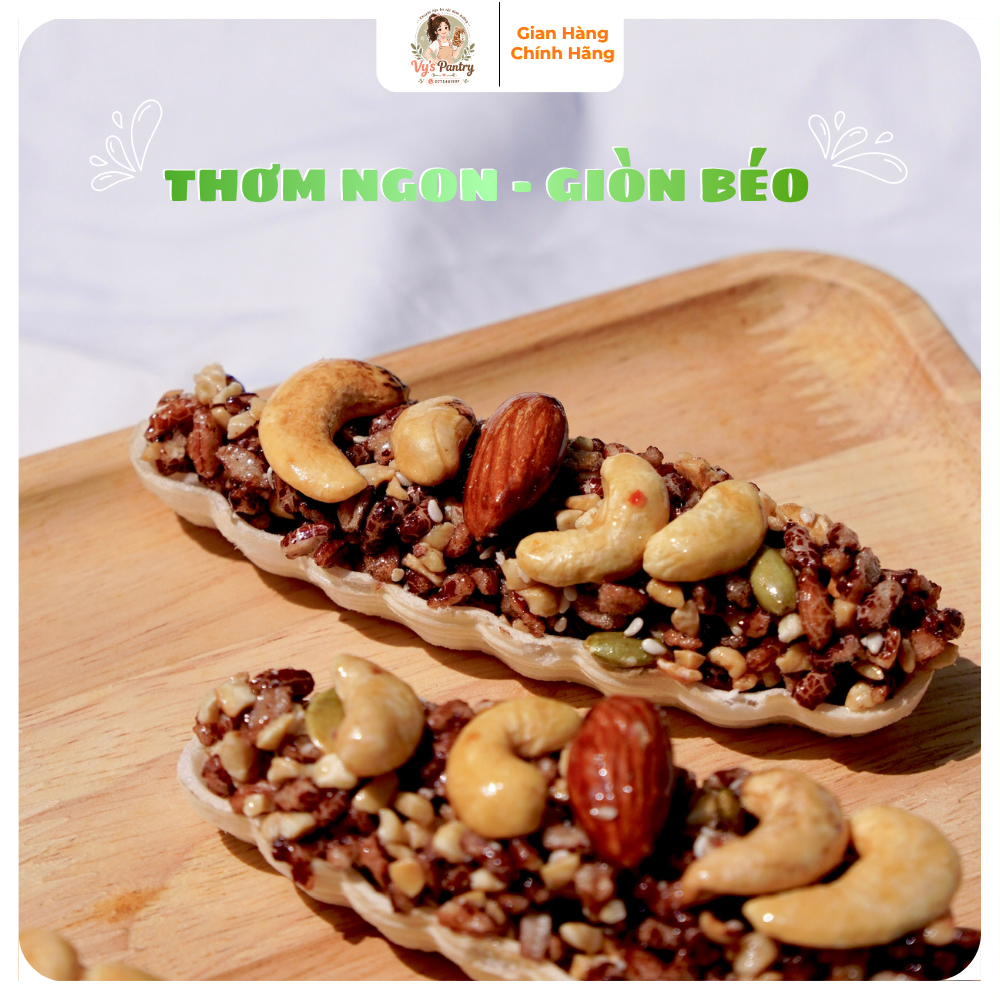 Bánh Thuyền Mix Hạt Dinh Dưỡng Cao Cấp 500g - Bánh Hạt Healthy Ăn Kiêng Giảm Cân