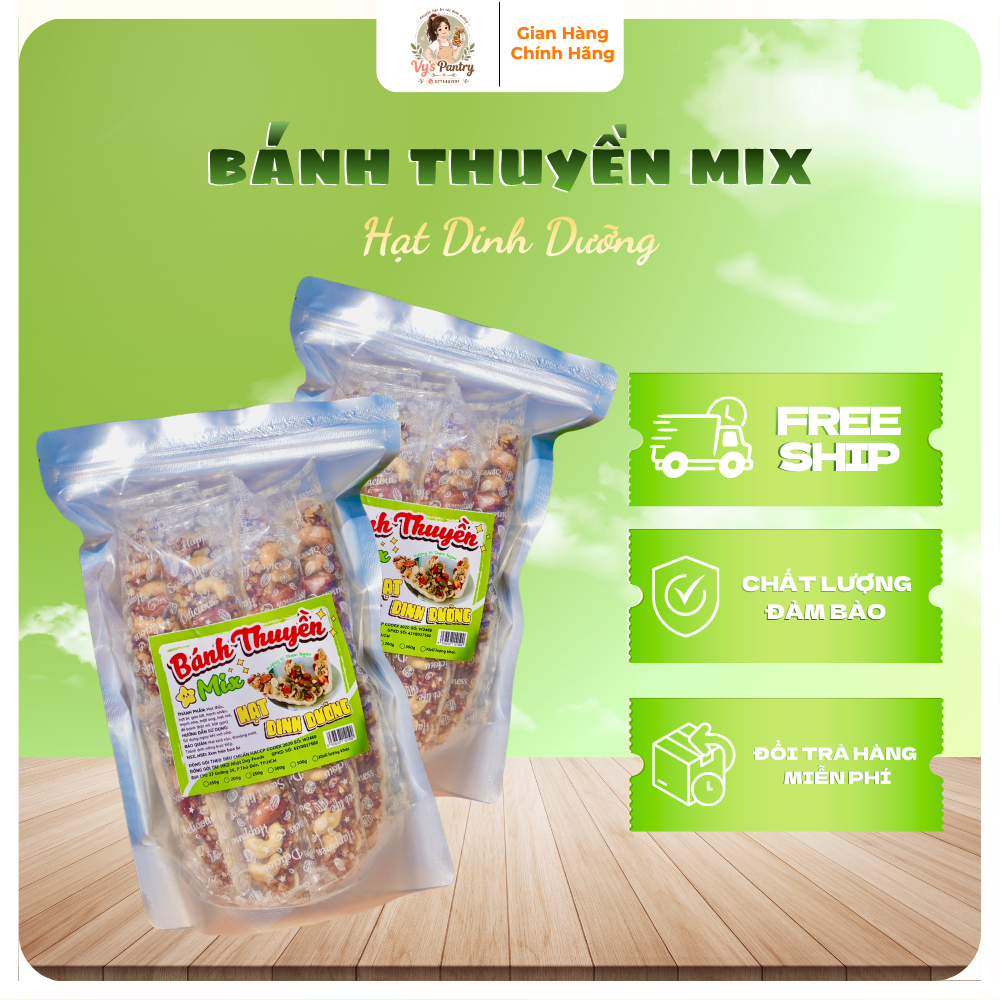 Bánh Thuyền Mix Hạt Dinh Dưỡng Cao Cấp 500g - Bánh Hạt Healthy Ăn Kiêng Giảm Cân