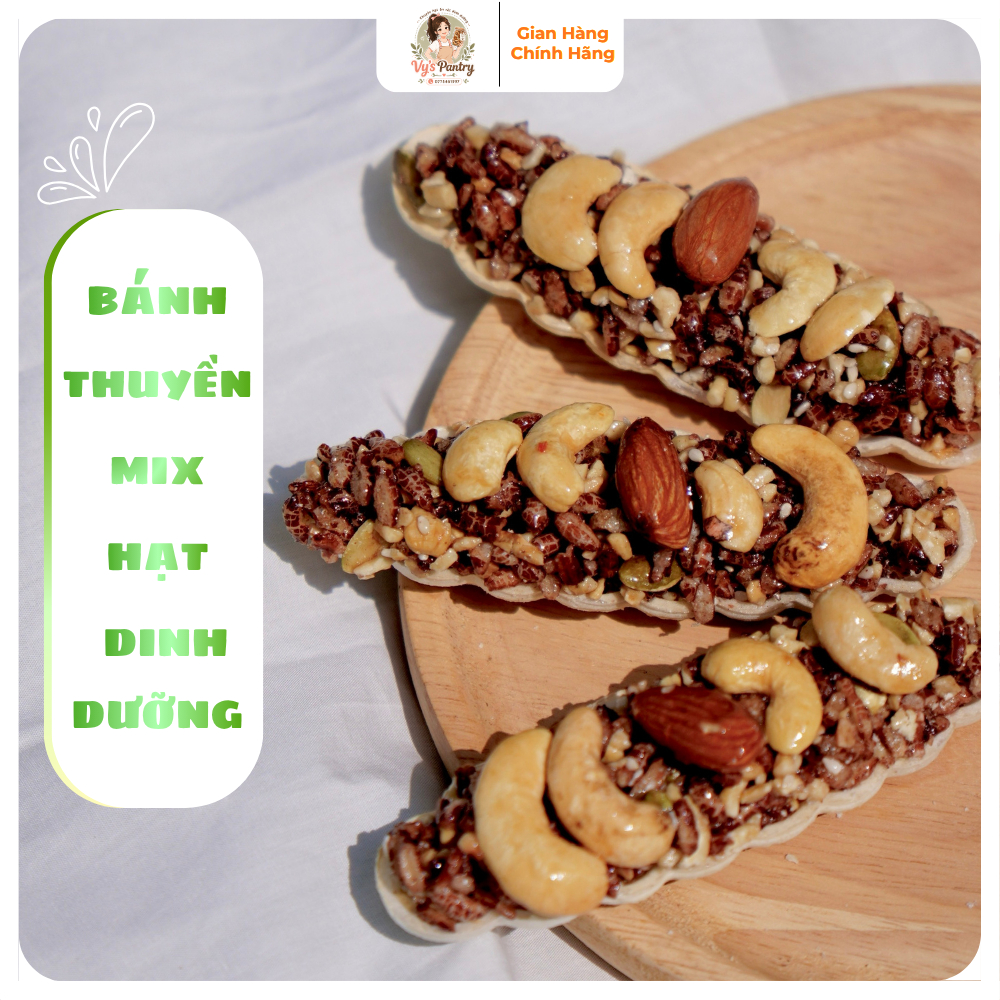 Bánh Thuyền Mix Hạt Dinh Dưỡng Cao Cấp 500g - Bánh Hạt Healthy Ăn Kiêng Giảm Cân