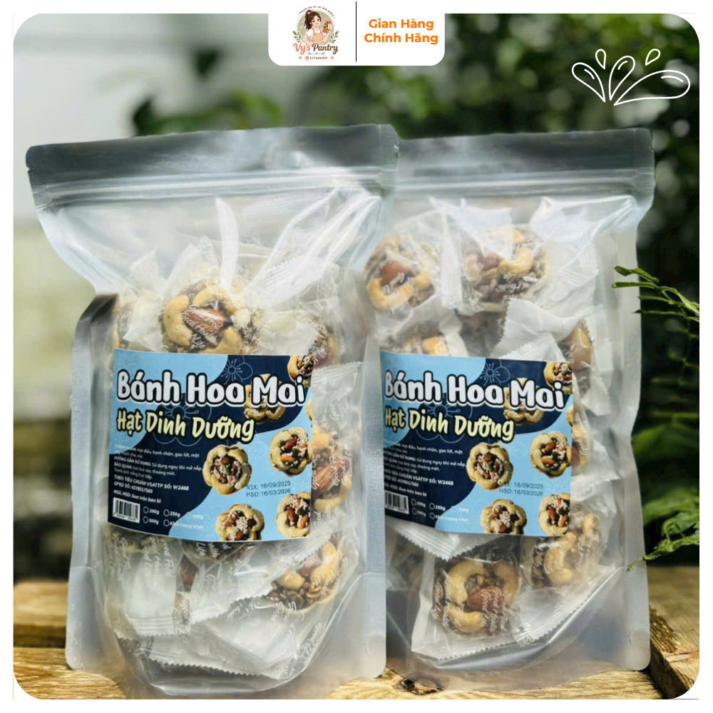 Bánh Hoa Mai Hạt Dinh Dưỡng 500g - Bánh Healthy Giòn Ngon Ăn Vặt Dinh Dưỡng