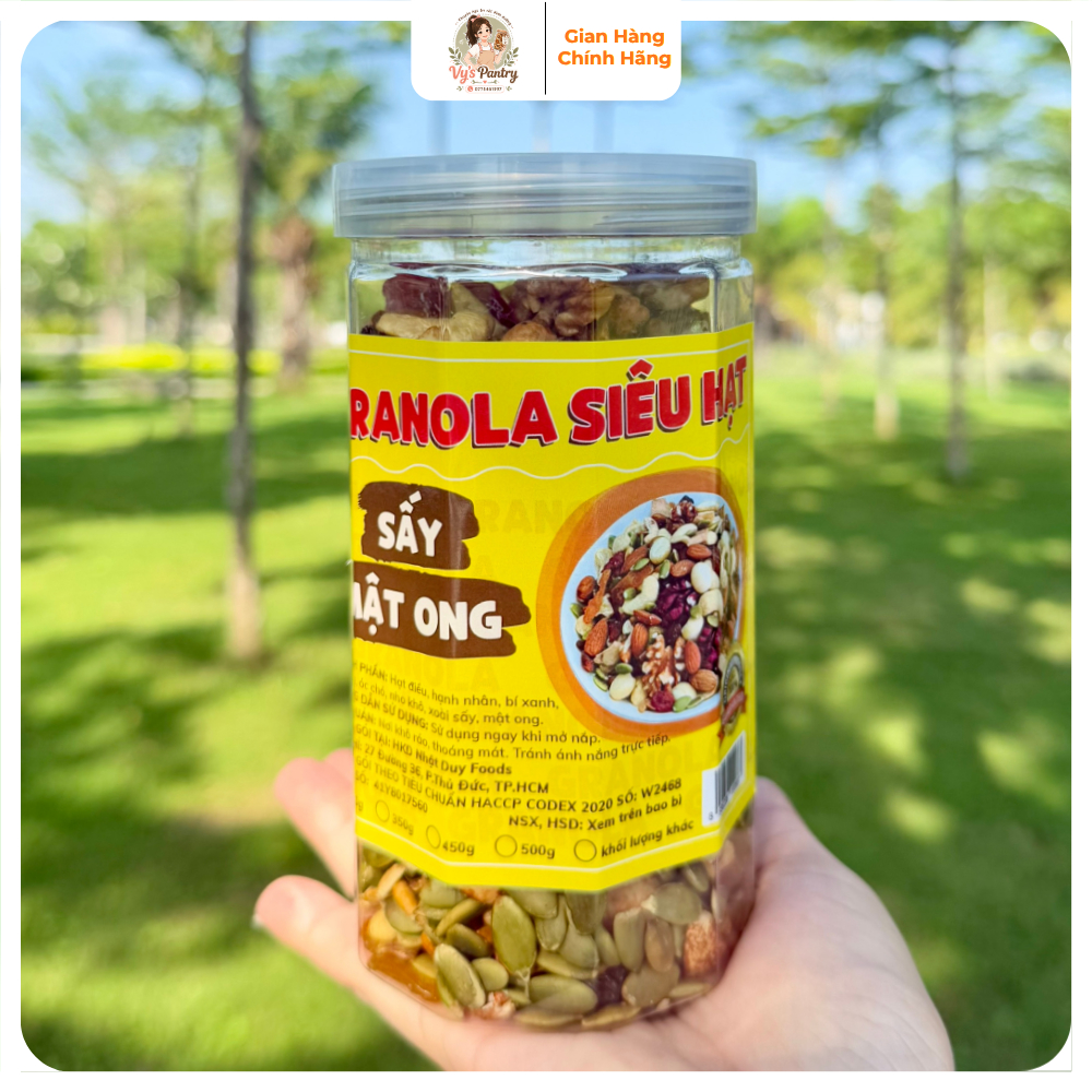 Granola Siêu Hạt Sấy Mật Ong 450g - Ngũ Cốc Healthy Ăn Sáng Dinh Dưỡng
