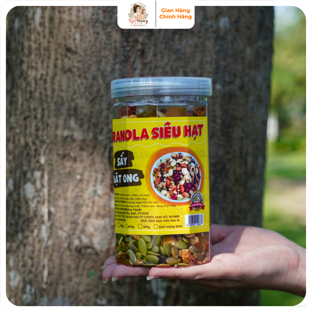 Granola Siêu Hạt Sấy Mật Ong 450g - Ngũ Cốc Healthy Ăn Sáng Dinh Dưỡng