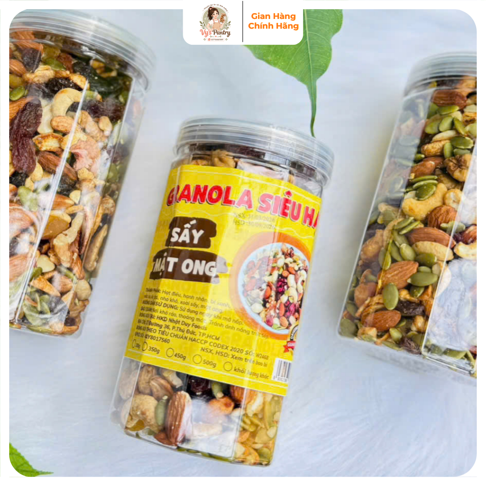 Granola Siêu Hạt Sấy Mật Ong 450g - Ngũ Cốc Healthy Ăn Sáng Dinh Dưỡng