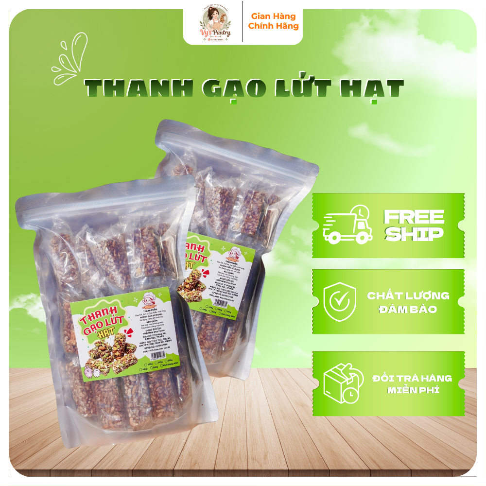 Thanh Gạo Lứt Hạt Dinh Dưỡng 500g - Bánh Gạo Lứt Healthy Ăn Kiêng