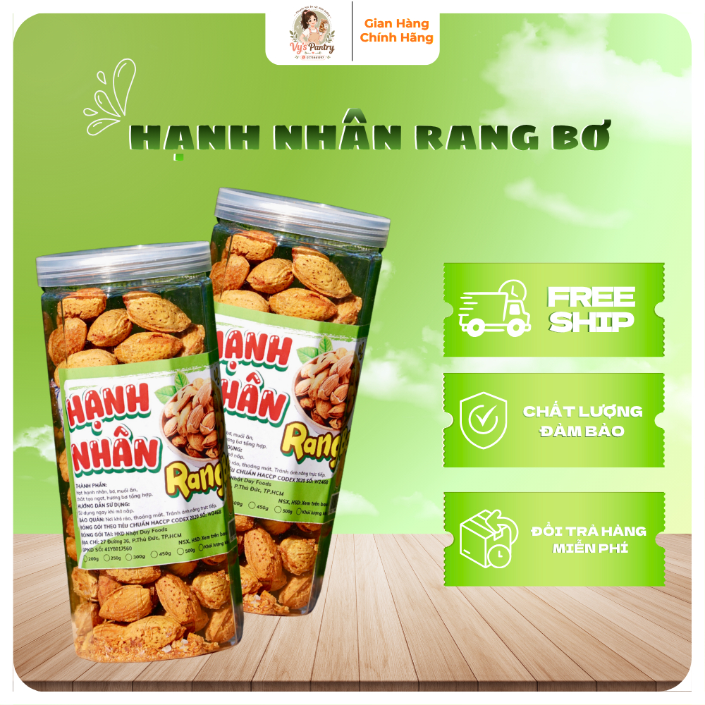Hạnh Nhân Rang Bơ Cao Cấp 450g - Hạnh Nhân Rang Bơ Giòn Ngon Cao Cấp