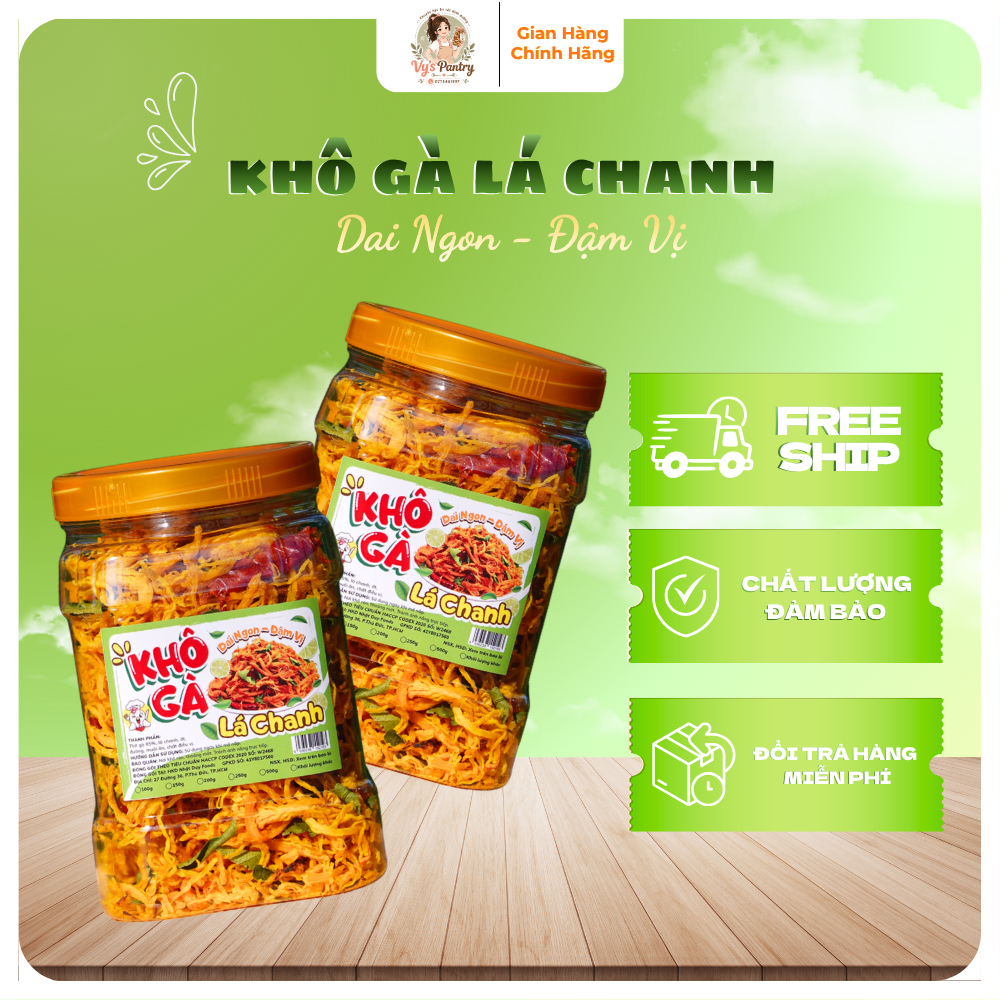 Khô Gà Lá Chanh 500g - Khô Gà Xé Cay Lá Chanh Ăn Vặt Ngon