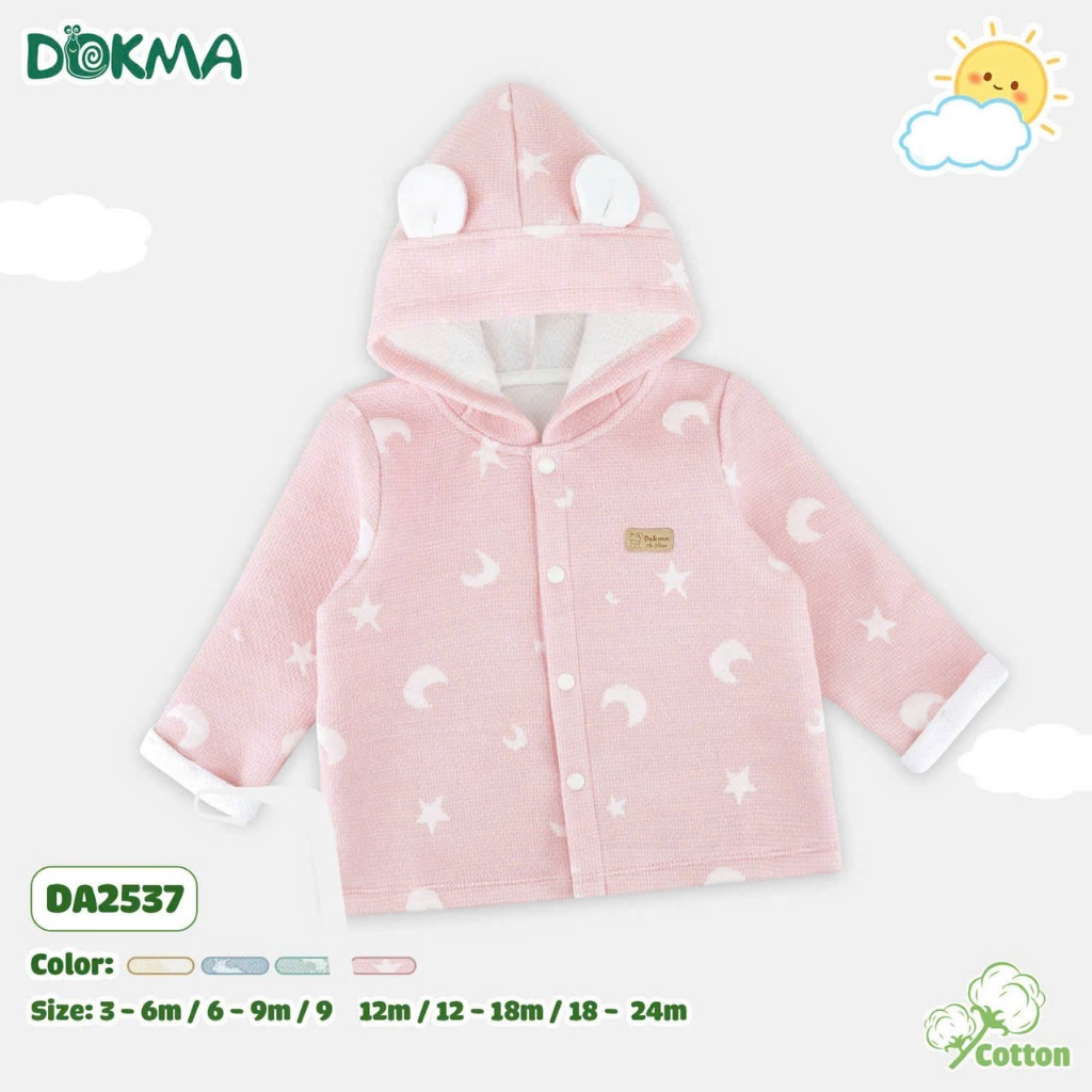 (3-24M, 6,5-12,2kg) Áo Khoác Trần Bông Dokma Ấm Áp, Hoạ Tiết Đáng Yêu Cho Bé DA2537 DA2690