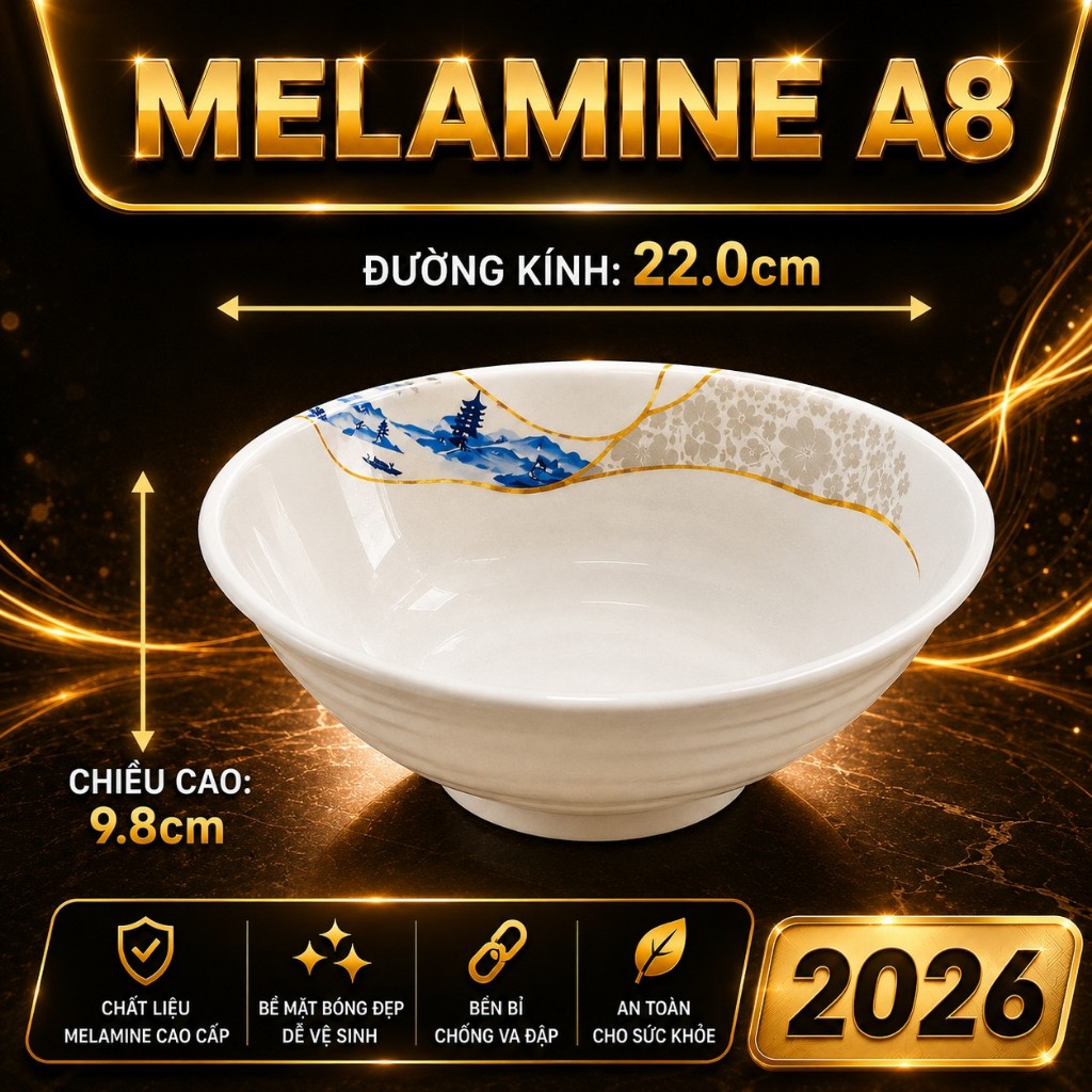 BÁT TÔ 539  MELAMINE A8 CAO CẤP – PHONG CÁCH PHƯƠNG ĐÔNG SANG TRỌNG