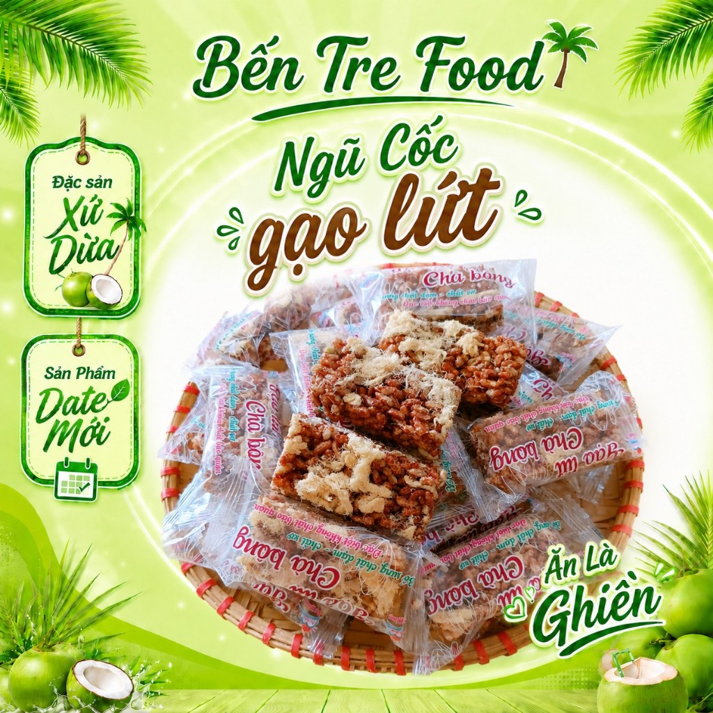 Thanh Gạo Lứt mix hạt chà bông ăn kiêng tốt cho sức khỏe