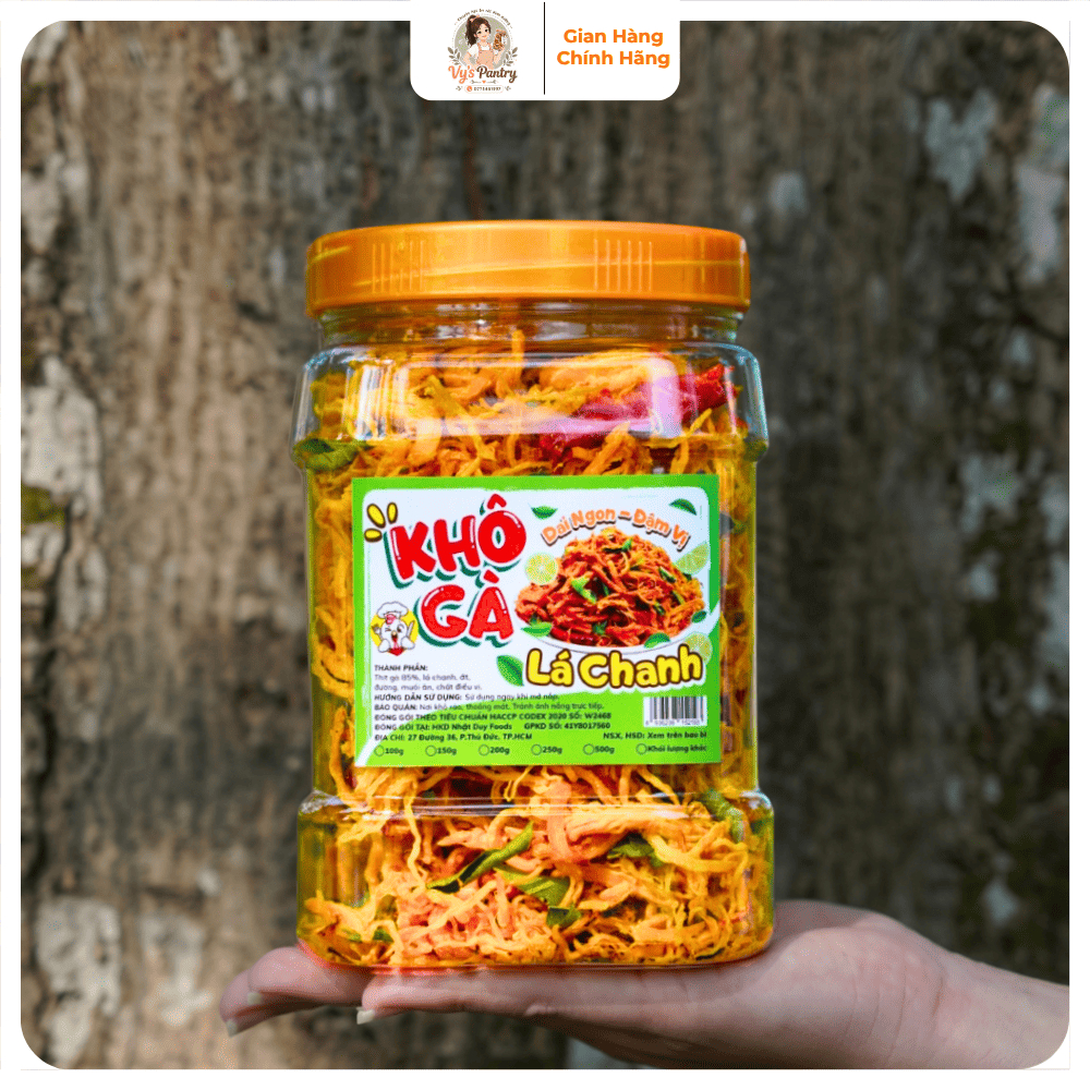 Khô Gà Lá Chanh 500g - Khô Gà Xé Cay Lá Chanh Ăn Vặt Ngon