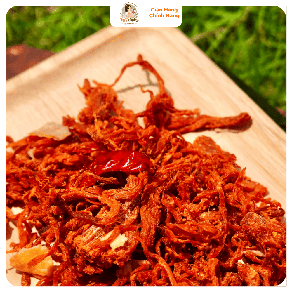 Khô Heo Cháy Tỏi 500g - Heo Khô Cháy Tỏi Cay Ngọt Ăn Vặt
