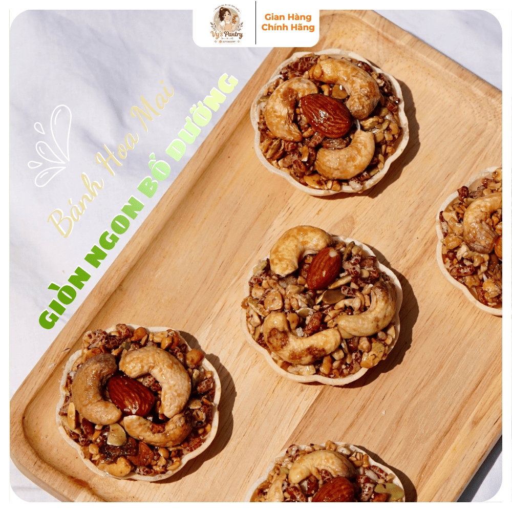 Bánh Hoa Mai Hạt Dinh Dưỡng 500g - Bánh Healthy Giòn Ngon Ăn Vặt Dinh Dưỡng