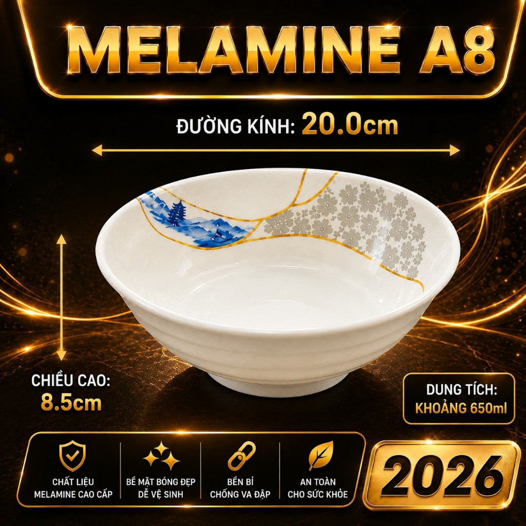 BÁT TÔ 538  MELAMINE A8 CAO CẤP – PHONG CÁCH PHƯƠNG ĐÔNG SANG TRỌNG