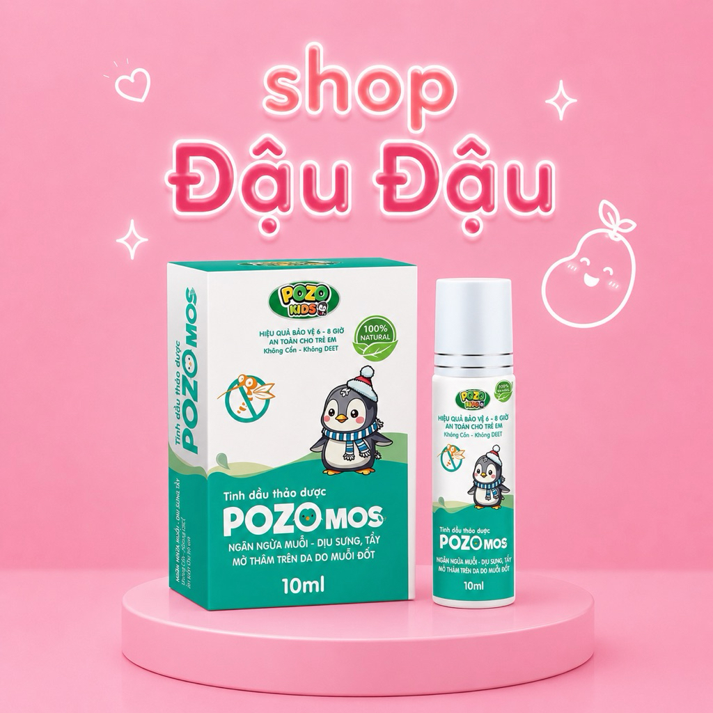 Thanh Lăn Thảo Dược Xua Muỗi PozoMos-Pozokids Hỗ Trợ Xua Đuổi Muỗi cho bé yêu, Dưỡng Ẩm Da lọ 10ml