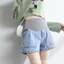 Larosa Quần Đùi Bầu Jean Có Đáp Bụng Phong Cách Gen Z Thời Trang - LA148Q