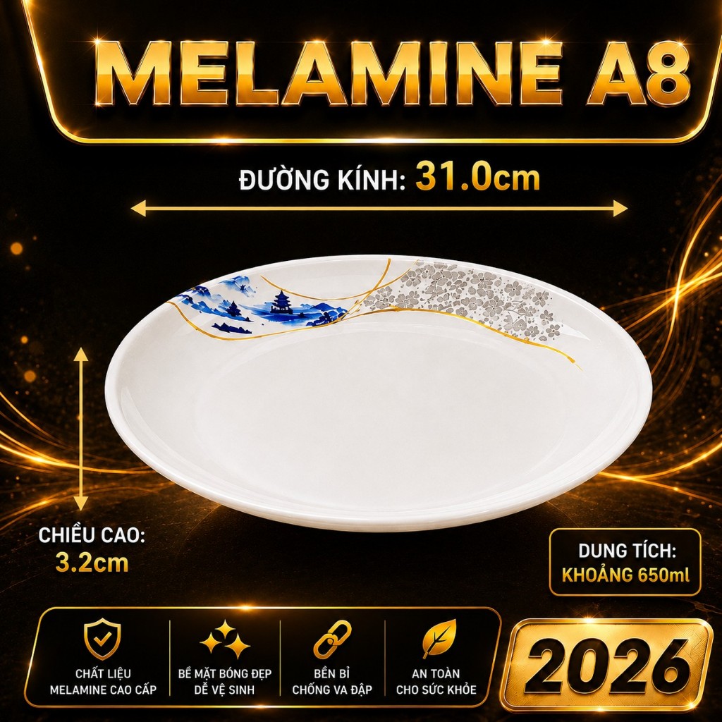 ĐĨA  320-12 MELAMINE A8 CAO CẤP – PHONG CÁCH PHƯƠNG ĐÔNG SANG TRỌNG