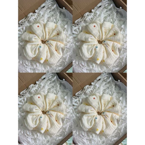 🎀Scrunchies Set Cột Tóc Vải Xô Muslin chấm bi nhỏ nhiều màu xinh xắn nhỏ nhắn dễ thương đáng yêu 🌸🎀🫶🏻✨✨