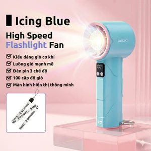 GOJODOQ Quạt cầm tay gió mecha đa năng với tốc độ tối đa 10800 vòng/phút và 100 tốc độ gió, có khóa kim loại và đèn pin