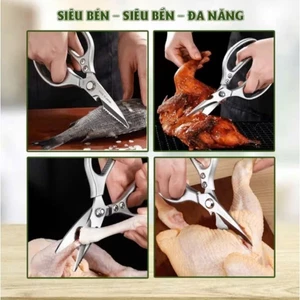 Kéo Cắt Gà Inox SK5 Đa Năng – Kéo Nhà Bếp Cắt Thịt, Cắt Xương Nhỏ, Kéo Cắt Thực Phẩm Siêu Sắc