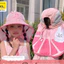 Mũ Chống Nắng Lưới Thoáng Mát Cho Bé Vành Rộng Có Còi Hoạ Tiết Chữ Cái Dễ Thương