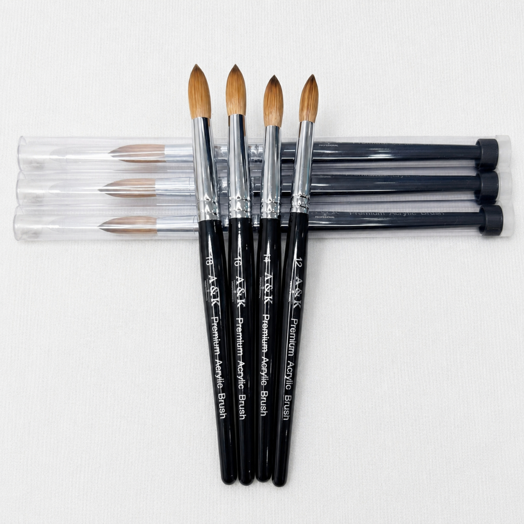 Cọ đắp bột cán gỗ A&K chuẩn form chuyên dụng ngành nails