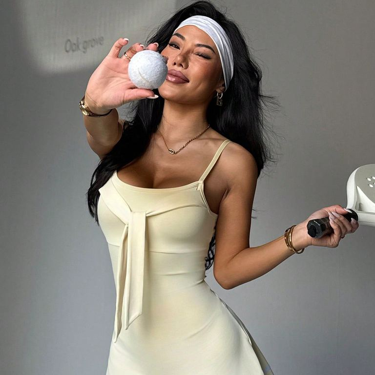 Váy Pickleball Nữ UYNSPORTY 2 Dây Jumpsuit Phối Màu, Hở Lưng Tôn Dáng Co Giãn, Bộ Đồ Pickleball Nữ