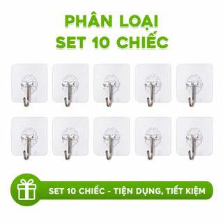 10 Miếng Dán Tường Có Móc Treo Chịu Lực GD100 - Móc Treo Dán Tường Siêu Dính Treo Chìa Khóa