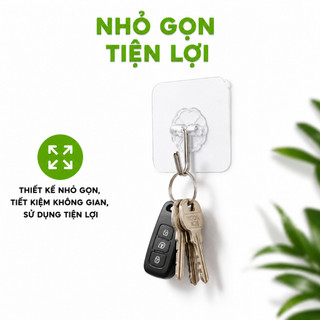 10 Miếng Dán Tường Có Móc Treo Chịu Lực GD100 - Móc Treo Dán Tường Siêu Dính Treo Chìa Khóa