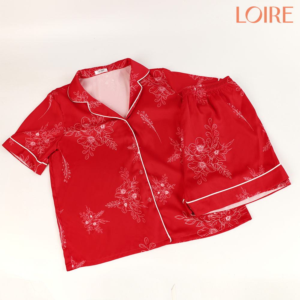 Bộ Mặc Nhà Loirechic FDMN260392 Chất Lụa Pháp Mát Mịn In Hoa Tiết Hoa
