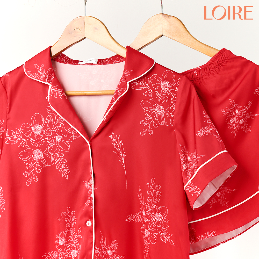 Bộ Mặc Nhà Loirechic FDMN260392 Chất Lụa Pháp Mát Mịn In Hoa Tiết Hoa