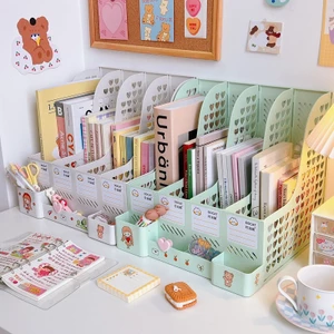 Giá Để Tài Liệu 4 Ngăn Kệ Nhựa Đựng Sách Đơn Giản Decor Bàn Học (TẶNG KÈM stiker)