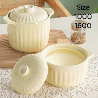 Hũ Đựng Mỡ, Đựng Cơm, Đựng Canh, Gia Vị Bằng Sứ Có Tay Cầm Và Nắp Đậy Dung Tích 1L và 1,5L