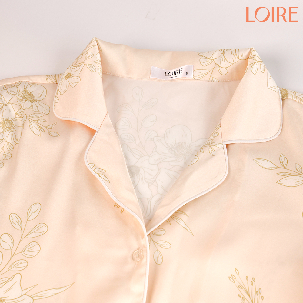 Bộ Mặc Nhà Loirechic FDMN260391 Chất Lụa Mát Mịn Họa Tiết Hoa Bản To