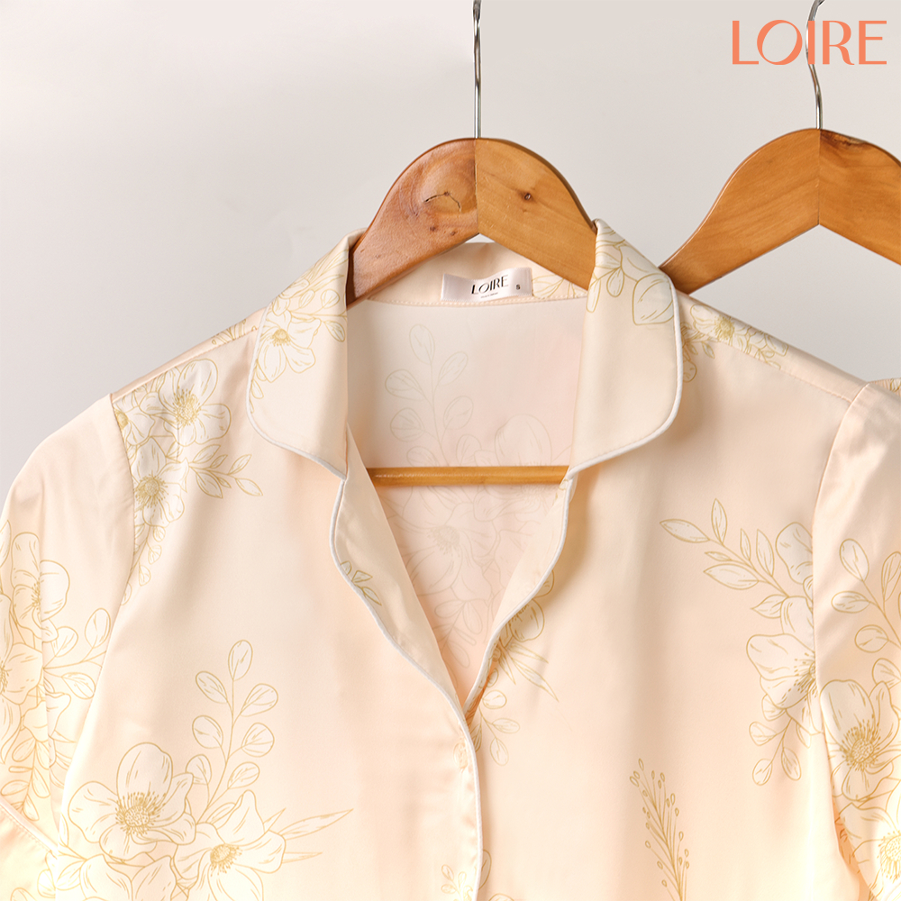 Bộ Mặc Nhà Loirechic FDMN260391 Chất Lụa Mát Mịn Họa Tiết Hoa Bản To