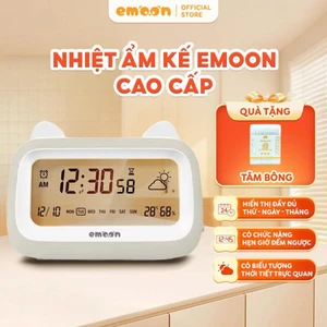 Nhiệt kế cao cấp Emoon 6in1 hỗ trợ gia đình kiểm soát nhiệt độ, độ ẩm đảm bảo an toàn cho bé