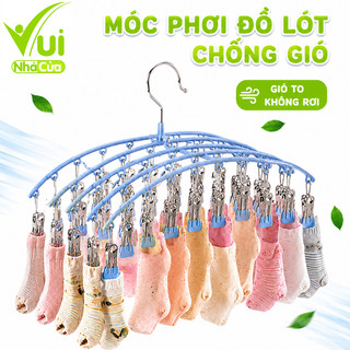Móc Treo Phơi Đồ Lót Xoay 360 Độ Chống Gió GD129 - Giá Phơi Đa Năng Phù Hợp Phơi Tất Khăn Đồ Em Bé