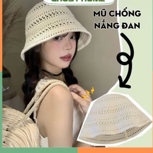 Mũ Chống Nắng Đan Tay Phong Cách Vintage Hàn Quốc Đi Biển Đi Chơi Thời Trang Thanh Lịch