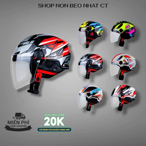 Mũ Bảo Hiểm 1/2 KLT K6 Tiger Jet Màu Tem/ Hoạ Tiết- Tặng Kèm Tem Mod Và Túi Hộp, Miễn Phí Vận Chuyển