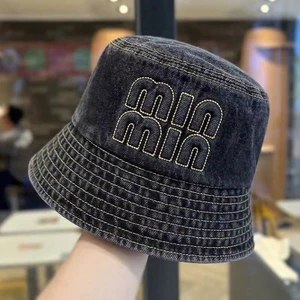 Mũ chống nắng vải jean bucket chữ minmin
