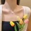 Dây chuyền titan mạ bạc nữ mặt hình nơ đính đá thời trang | TD Accessories Store