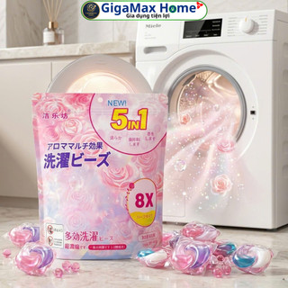 Bịch 50 Viên Giặt Xả 5IN1 Nhật Bản Lưu Hương Nước Hoa – Giặt Quần Áo Khử Khuẩn 99% | GigaMax Home
