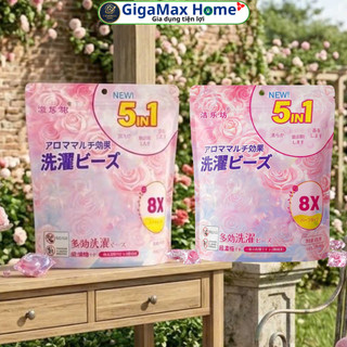 Bịch 50 Viên Giặt Xả 5IN1 Nhật Bản Lưu Hương Nước Hoa – Giặt Quần Áo Khử Khuẩn 99% | GigaMax Home