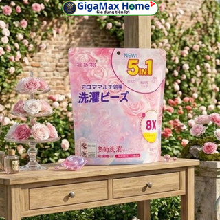 Bịch 50 Viên Giặt Xả 5IN1 Nhật Bản Lưu Hương Nước Hoa – Giặt Quần Áo Khử Khuẩn 99% | GigaMax Home