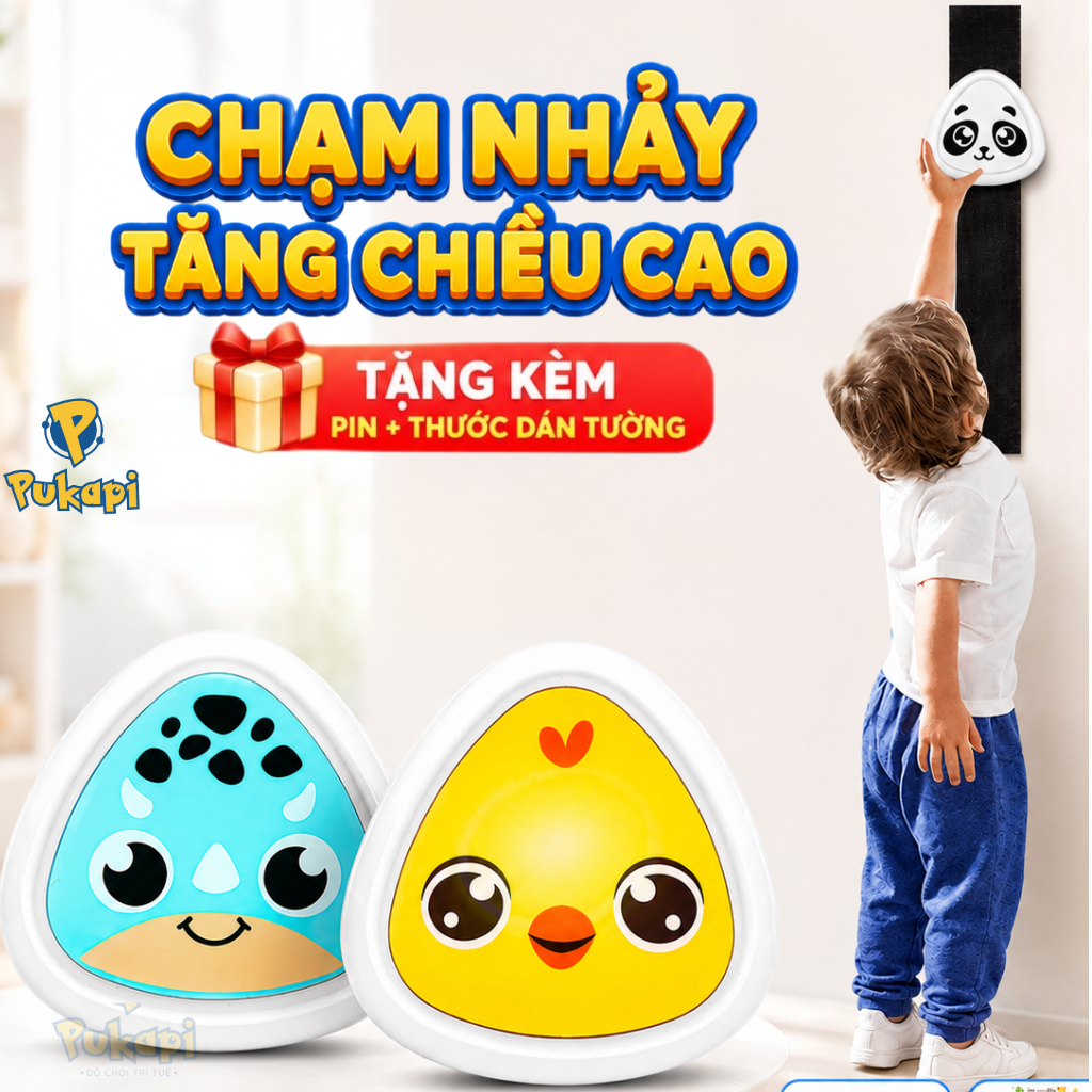 Đồ Chơi Chuông Chạm Nhảy Tăng Chiều Cao Chuông Vận Động Có Giọng Nói Cảm Biến Ánh Sáng - Đồ Chơi Cho Bé PUKAPI